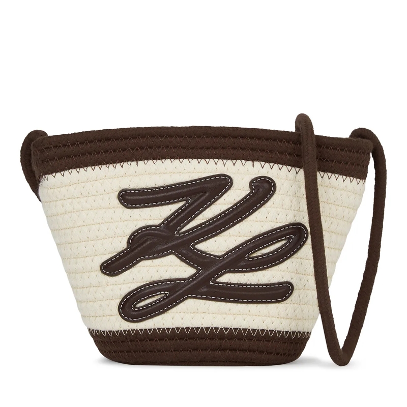 Karl Lagerfeld Shopper K/Autograph Kleine Strandtasche aus Seilen schwarz