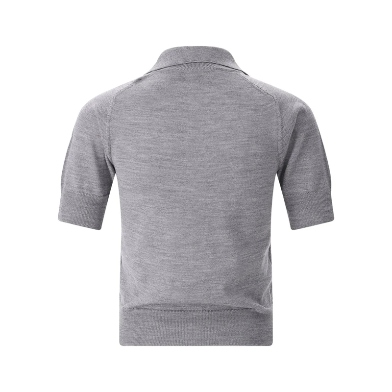 AMI Paris Poloshirt Poloshirt aus Merinowolle schwarz(Image 7)