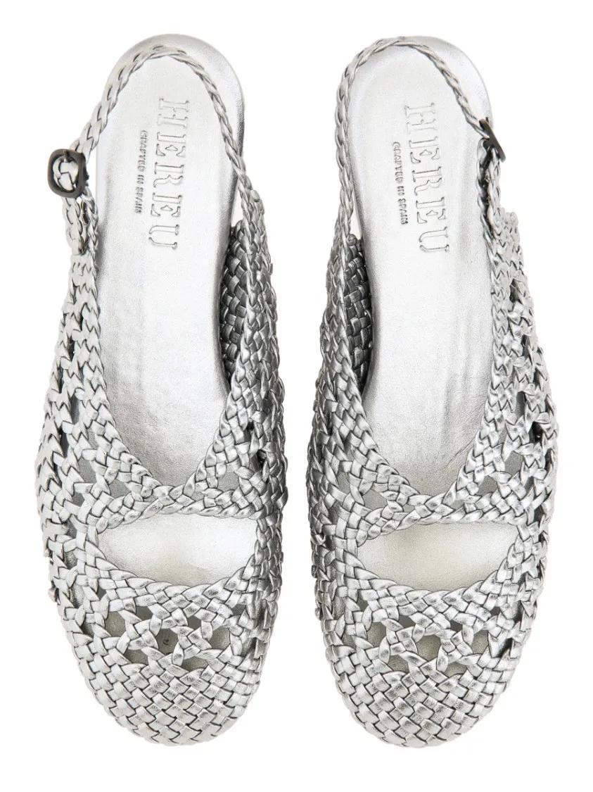 Thumbnail - Hereu Sandalen - Empuria Metallic Slingback Sandal - Gr. 39 (EU) - in Silber - für Damen