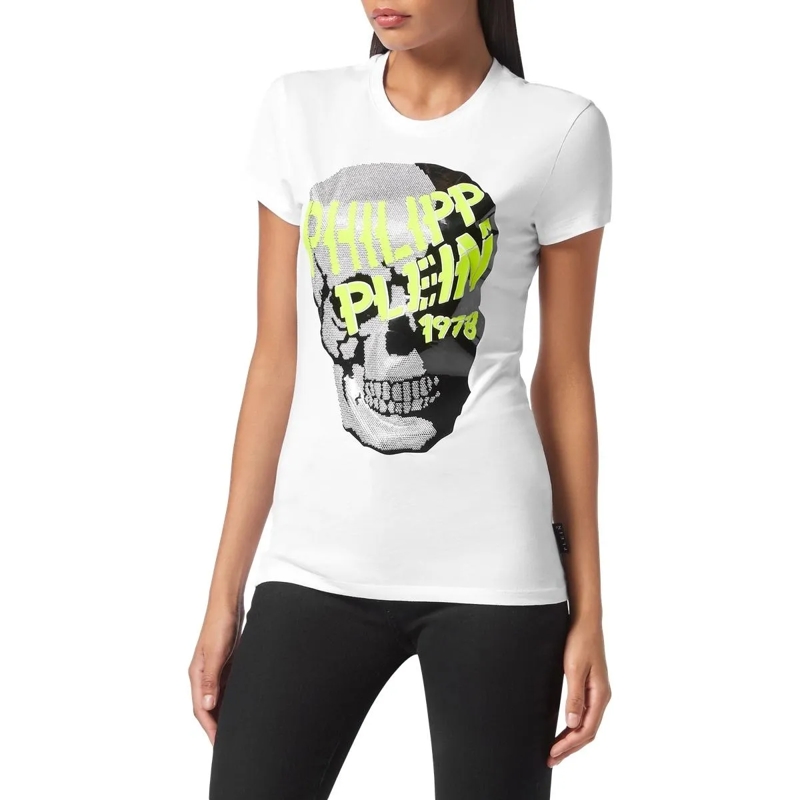 Philipp Plein T-Shirt T-Shirt Skull Mit Schmucksteinen weiss(Image 3)