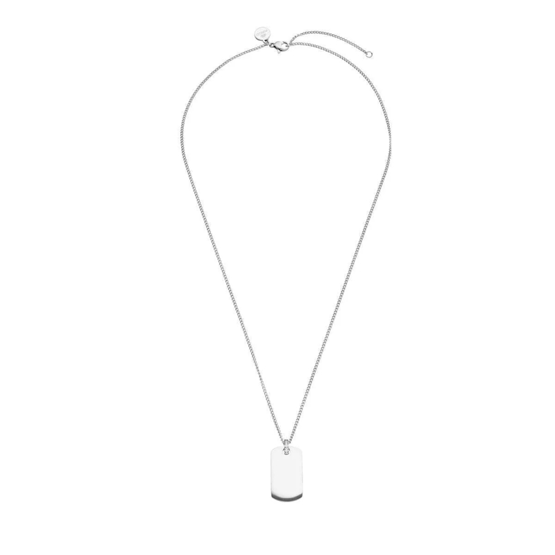 Purelei Mittellange Halskette Halskette Plate silber