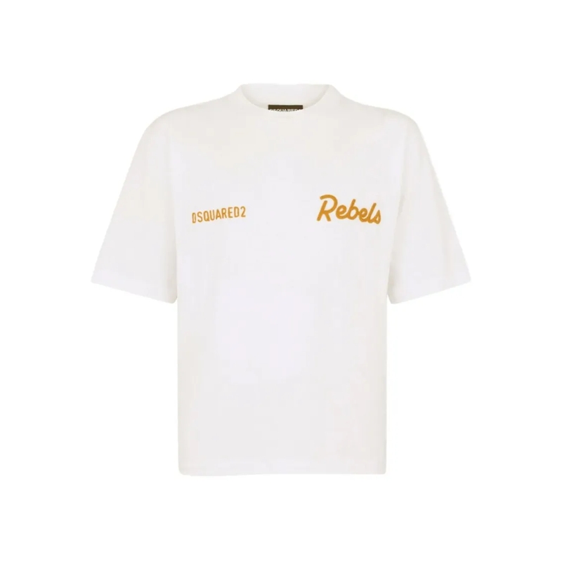 Dsquared2 T-shirt Cropped White Cotton T-Shirt White