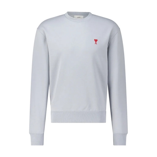 AMI Paris Crewneck Pullover mit Logo Hellblau Felpe