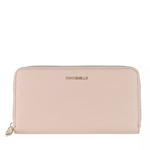 Coccinelle Wallet Grainy Leather Powder Pink Continental Wallet