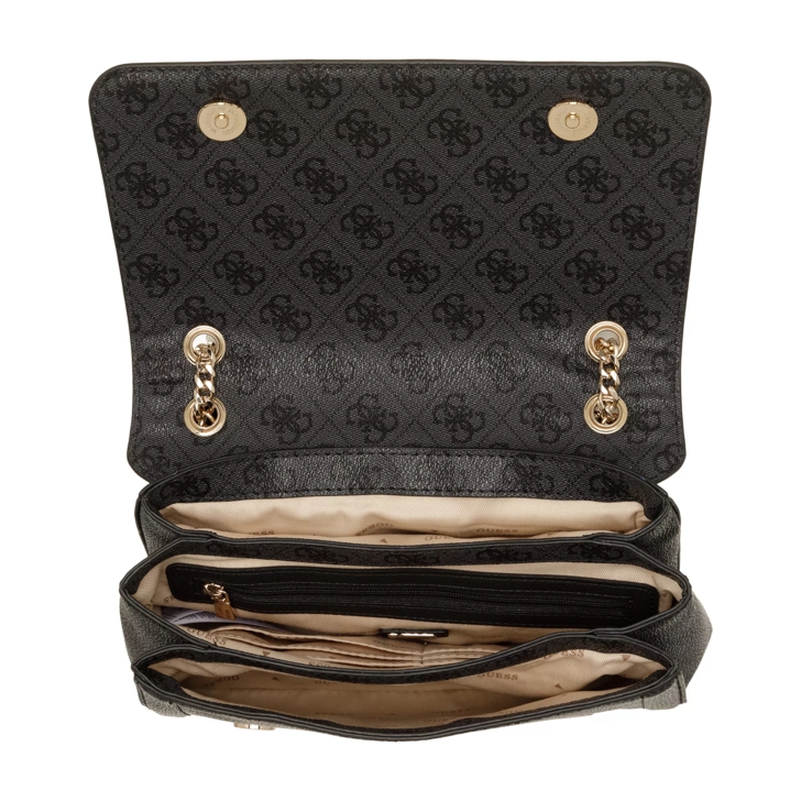 Guess Noelle Convertible Xbody Flap Coal Logo | Crossbody Bag