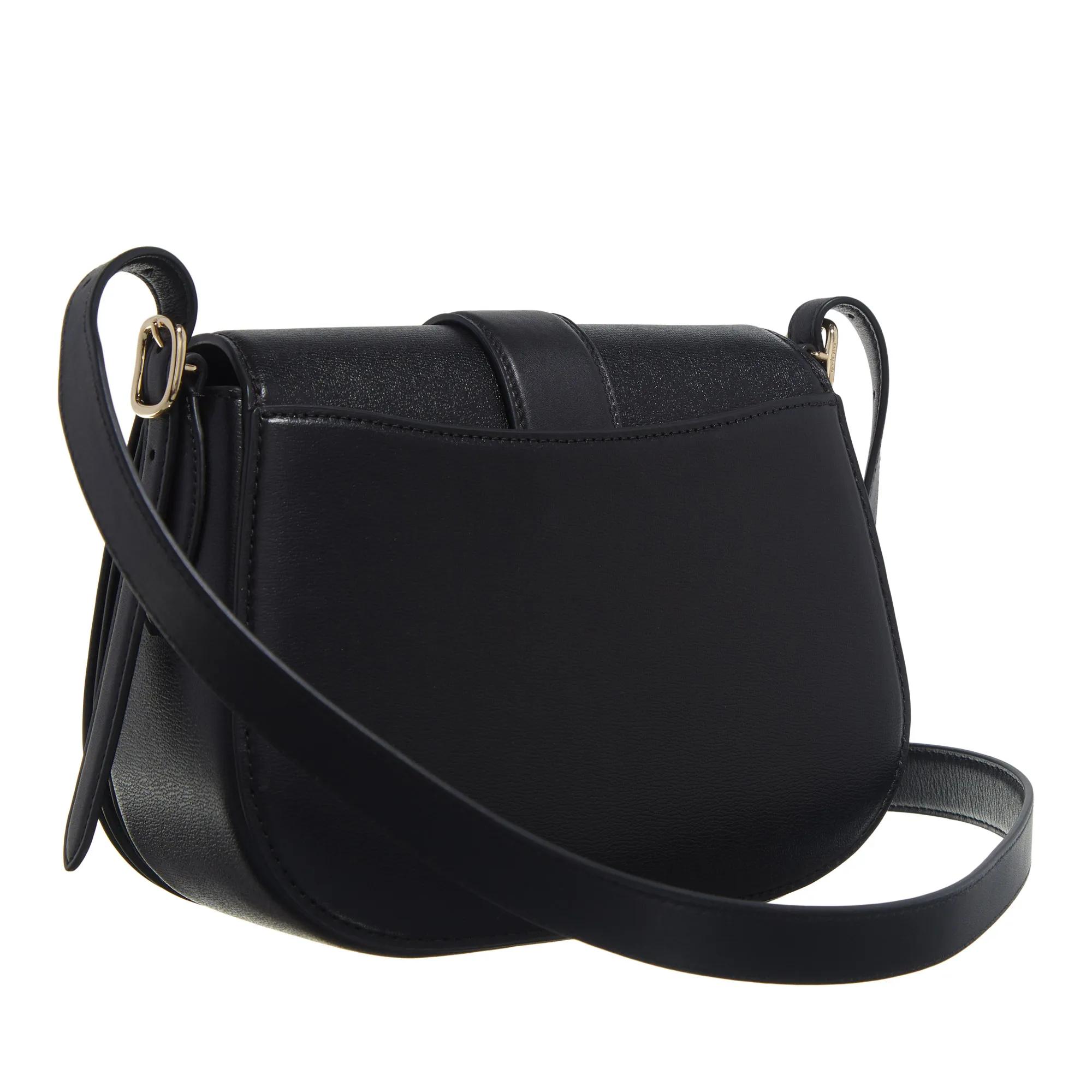 Kate spade new york Crossbody bags Nouveau Textured Leather Medium Saddle Bag in zwart