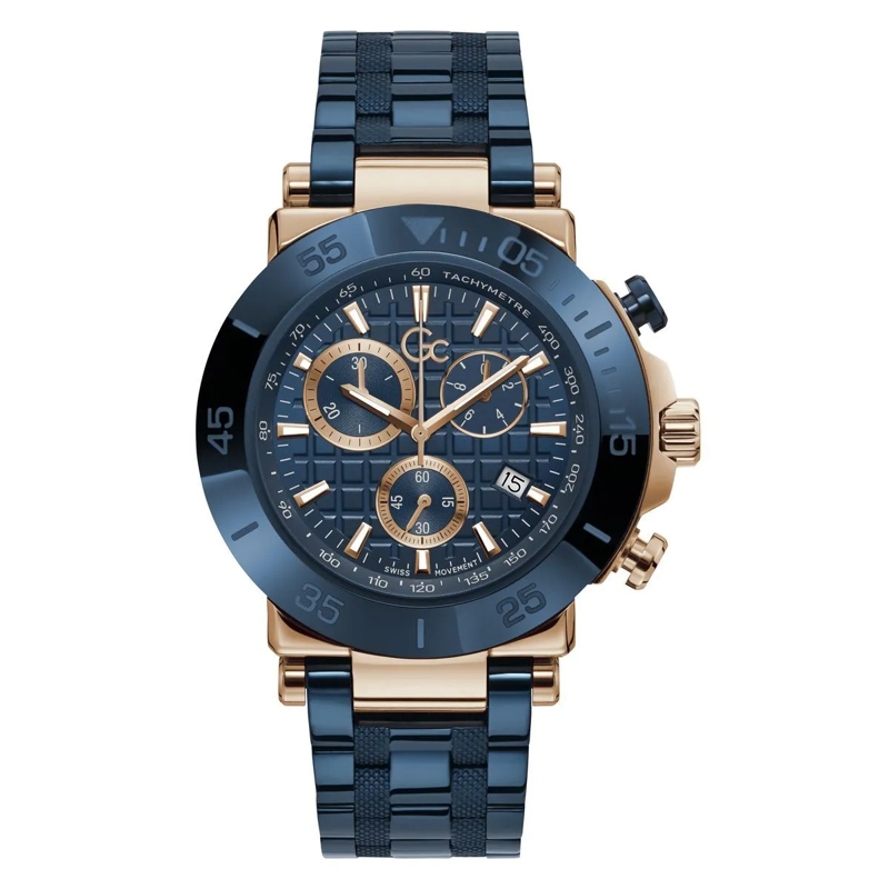 GC Quarzuhr Quarz Chronograph Gc One blau