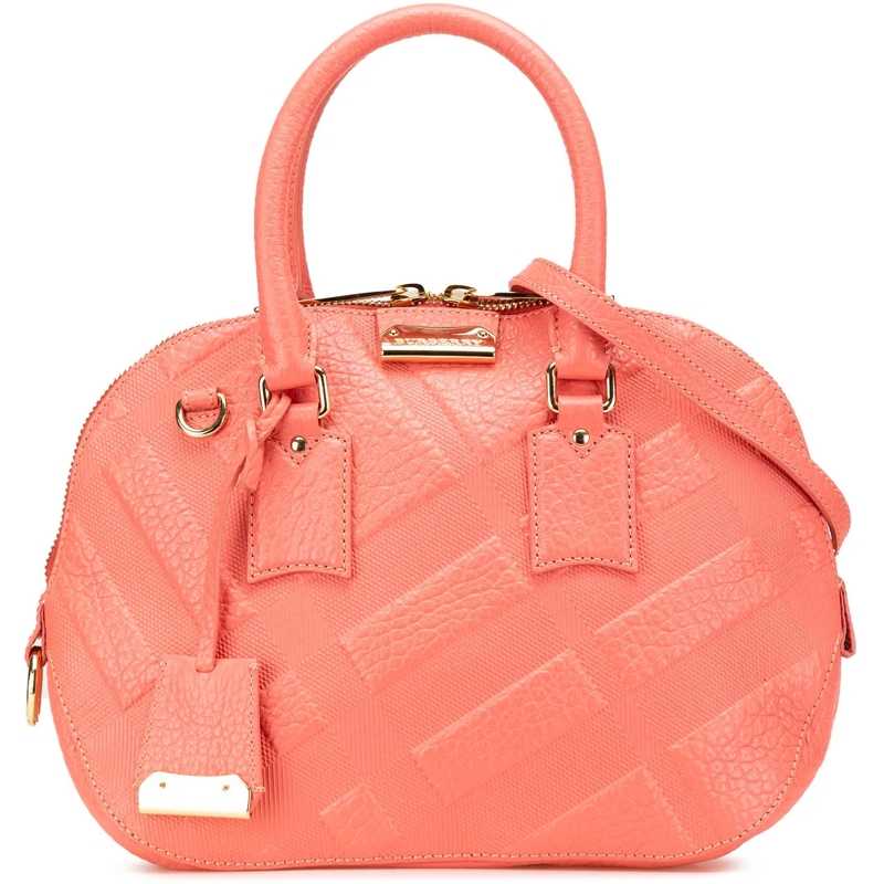 Burberry Fourre-tout Small Heritage Grain Check Embossed Orchard Bowlin rose