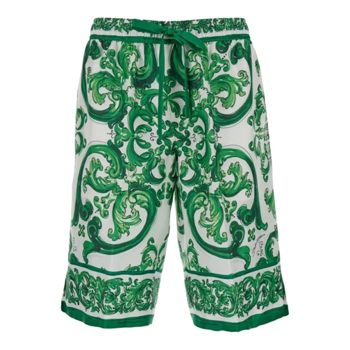 Dolce&Gabbana Maiolica Look 8 Print On Silk Green 