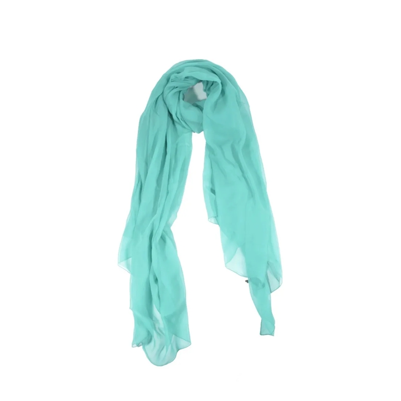 Alberta Ferretti Silk Scarf With Vibrant Turquoise Hue And Soft Dra ...