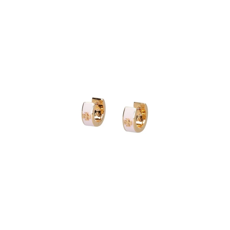 Tory Burch Oorknopjes 'Kira Huggie' Earrings – Gold & White Gold
