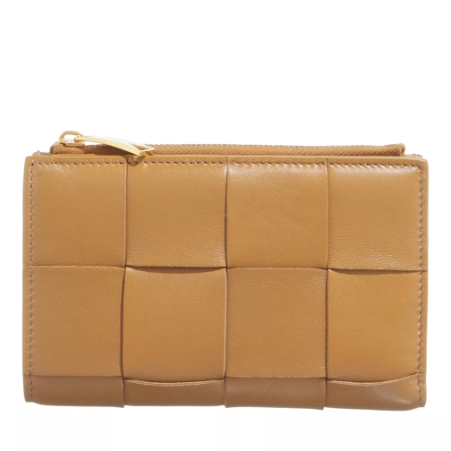Bottega Veneta Medium Bi-Fold Zip Wallet Camel Bi-Fold Wallet