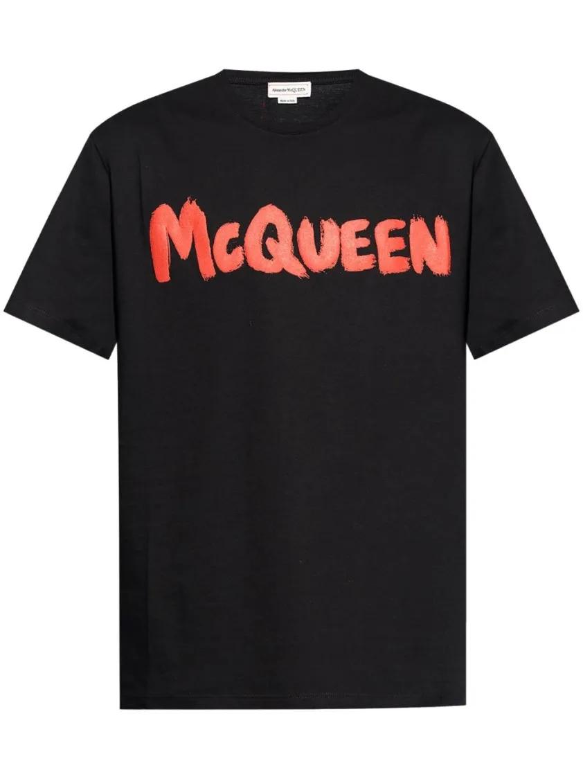 Alexander McQueen - T-Shirt With Logo - Größe M - schwarz