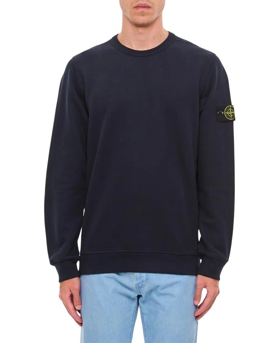 Stone Island - Brushed Organic Cotton Fleece - Größe XL - schwarz