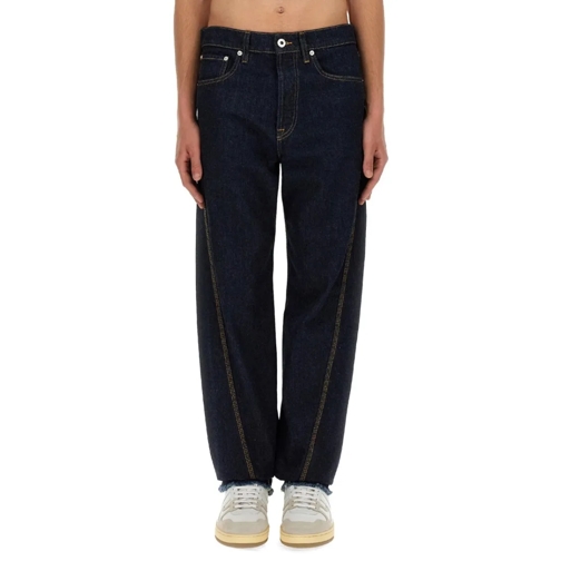 Lanvin Jeans Relaxed Fit Twisted Seam Denim Jeans Blue