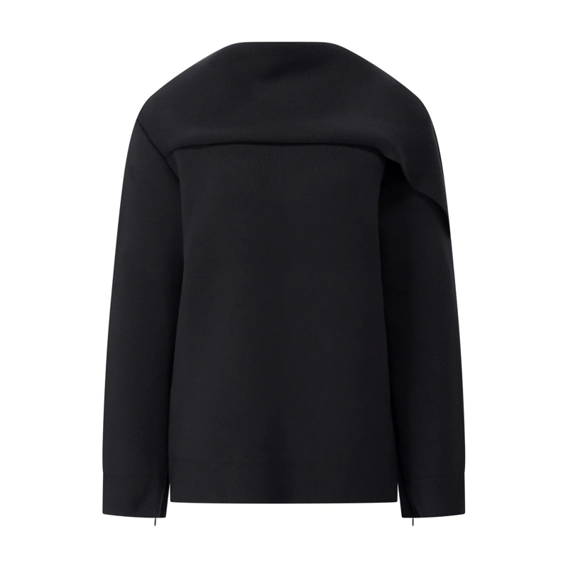 Courrèges Trui Pullover mit Schal Schwarz