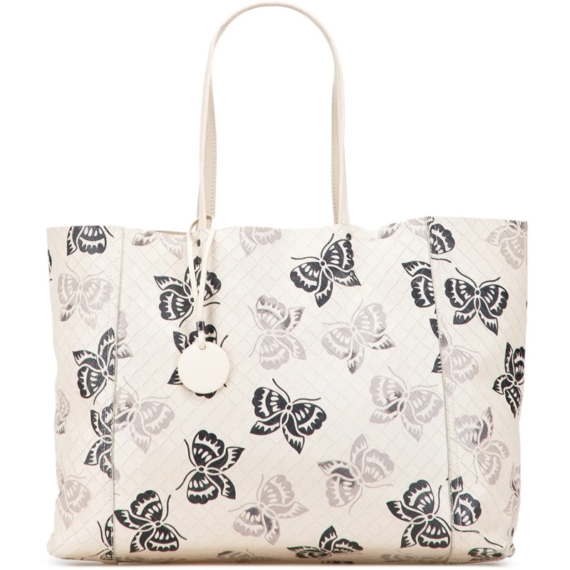 Bottega Veneta Shopper Nappa Intrecciomirage Butterfly Tote weiß