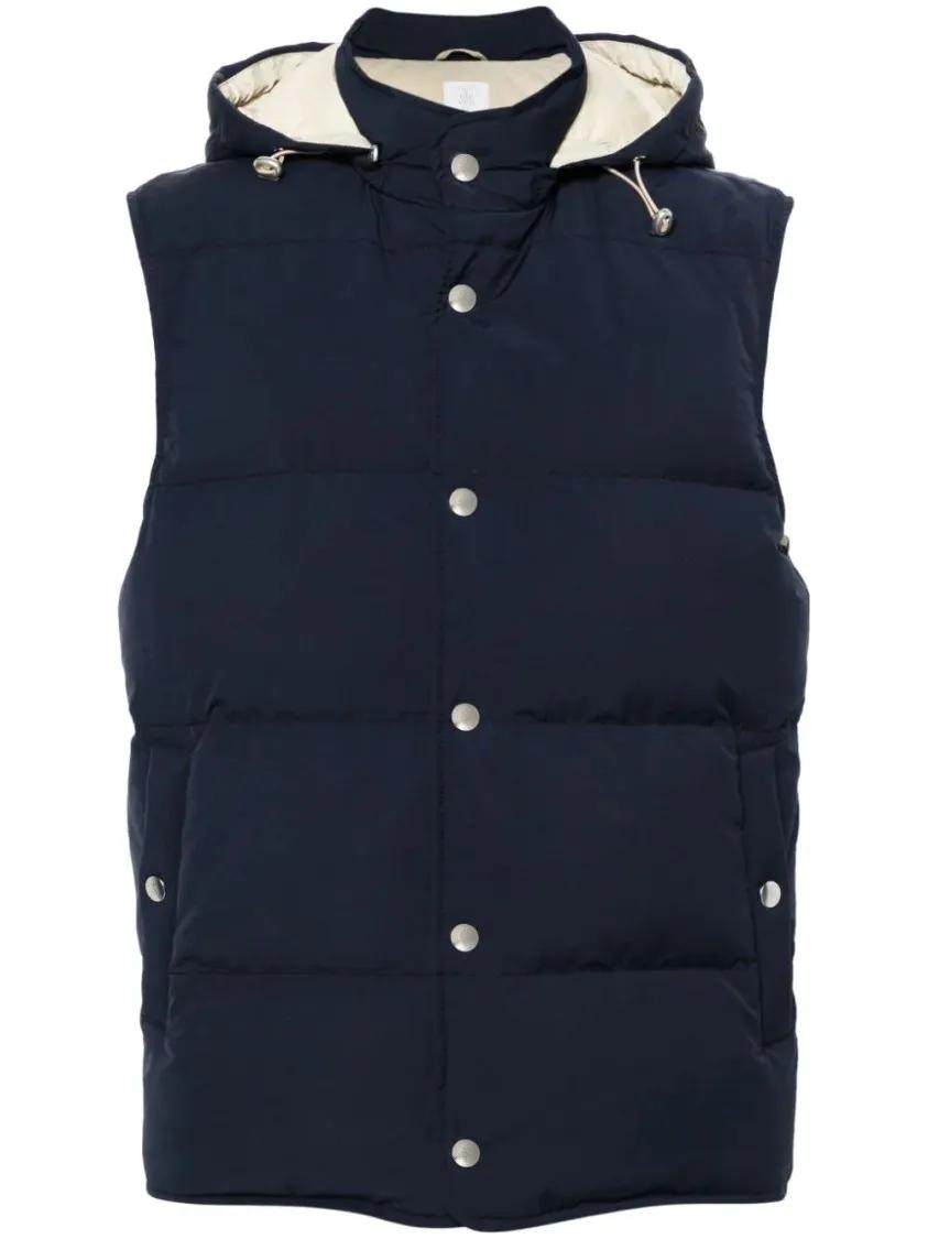 Eleventy - Hooded Quilted Gilet - Größe 50 - blau