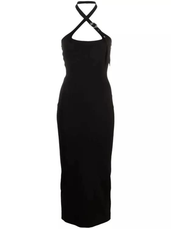 The Attico - Buckle-Embellished Halterneck Midi Dress - Größe 42 - black