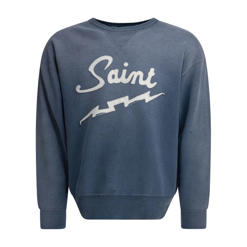 Saint Mxxxxxx  Relaxed Fit Cotton Sweatshirt Blue