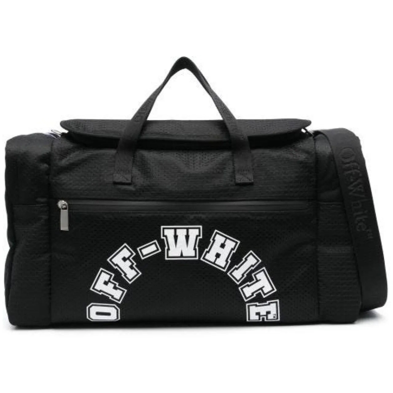 Off-White Travel Bag Outdoor Weekender Baseball Logo Duffle Bag Black