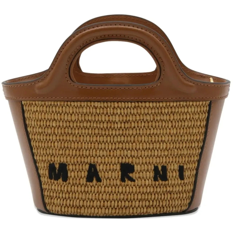 Marni Tote Tropicalia Micro Brown braun