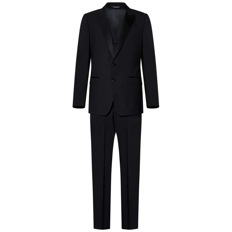 Dolce&Gabbana Pakcombinatie Blue Virgin Wool And Silk Three-Piece Tuxedo Blue