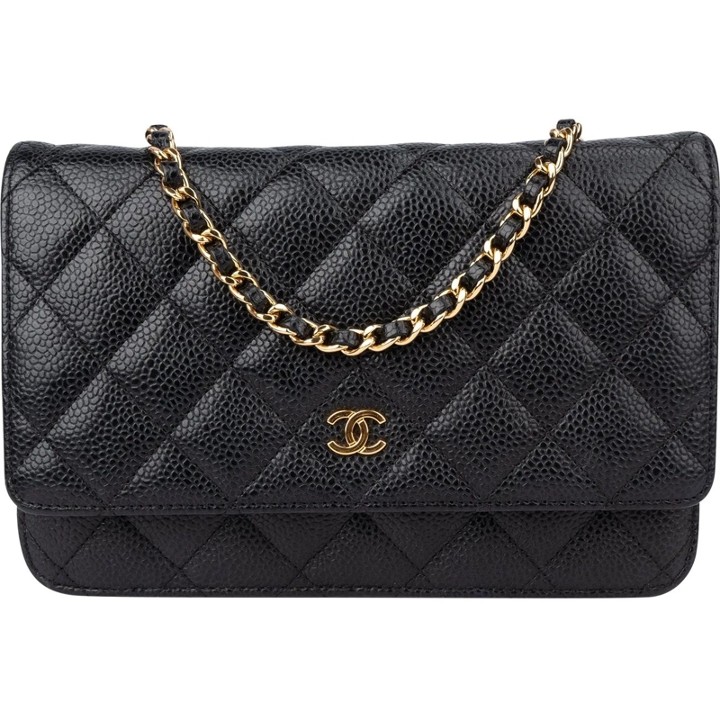 Chanel Fourre-tout Chanel Quilted Caviar Leather Wallet On Chain Cros blau