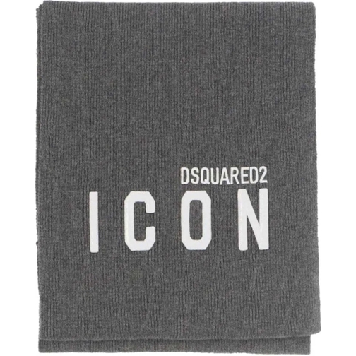 Dsquared2 Wollschal Icon Logo Scarf grau