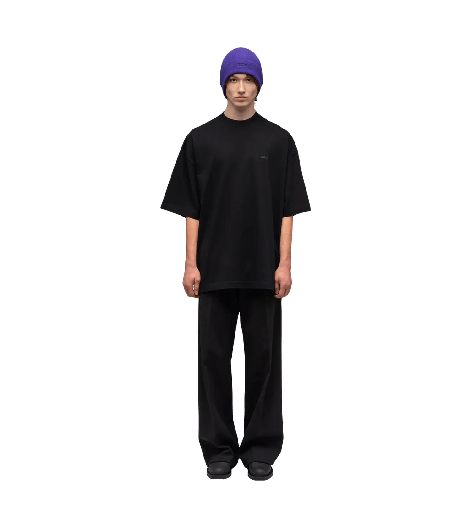 032c - %27%27OVERSIZED%27%27 T-Shirt mit Logo - Größe XL - schwarz