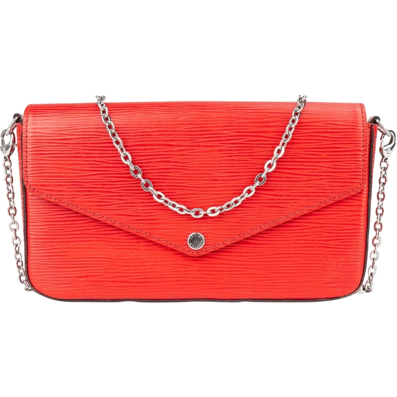 Louis Vuitton Schultertasche Louis Vuitton Rouge Epi Leather Felicie Crossbody  rot