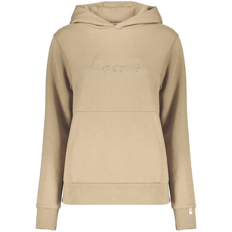 Herno Legeres Oberteil Herno logo-detail hoodie beige