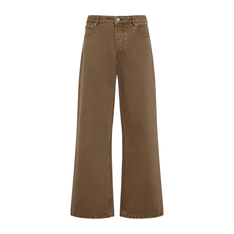 AMI Paris Jeans Relaxed Fit Flared Brown Jeans Brown