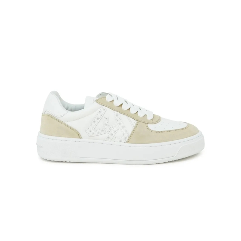 Stuart Weitzman Lage-top sneaker White/Beige Calf Leather Courtside Monogram Sneake White