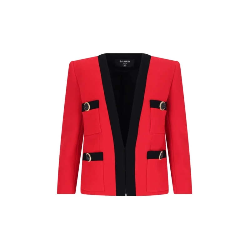 Balmain Blazer Wool Blazer – Red Red