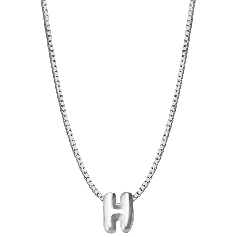 Glanzstücke München Mittellange Halskette Sterling Silber Halskette Buchstabe H silber