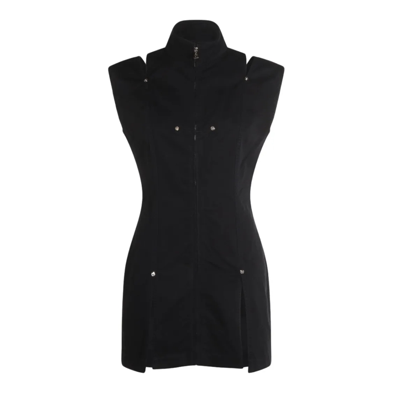 Jean Paul Gaultier Minikleid Fitted Mini Dress With High Collar Black