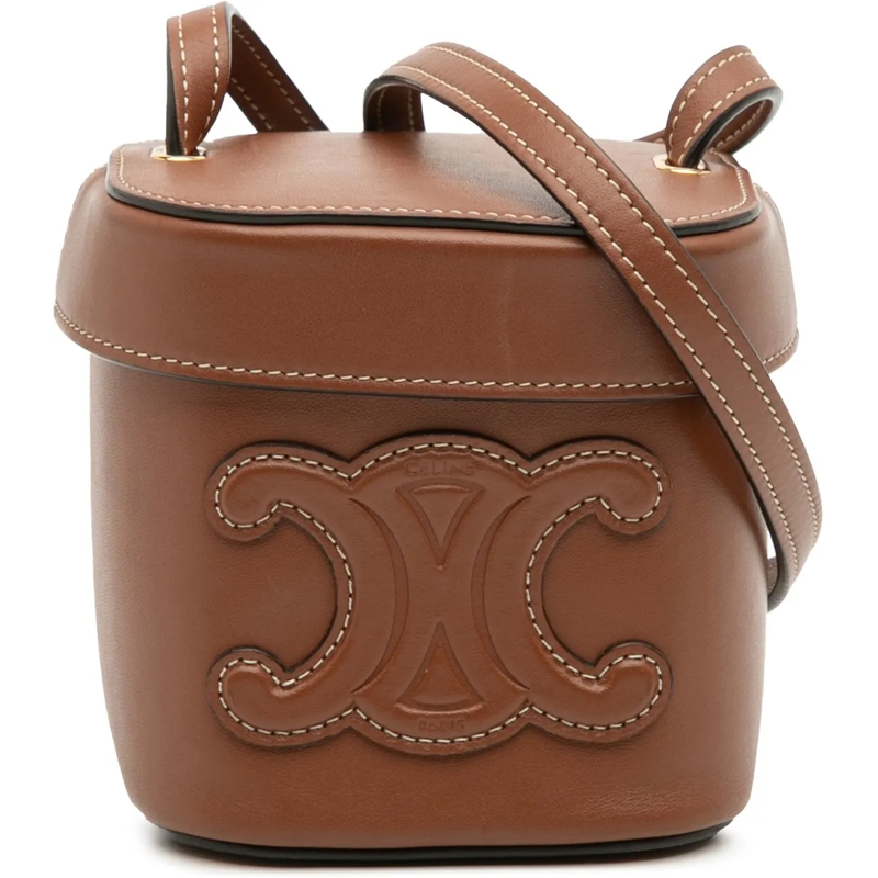 Celine Schultertasche Small Calfskin Cuir Triomphe Box Bag braun