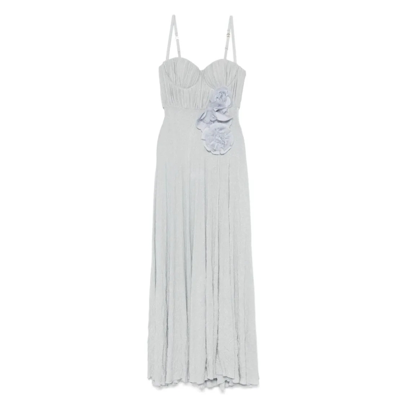Elisabetta Franchi  Maxi Dress With Sweetheart Neckline White