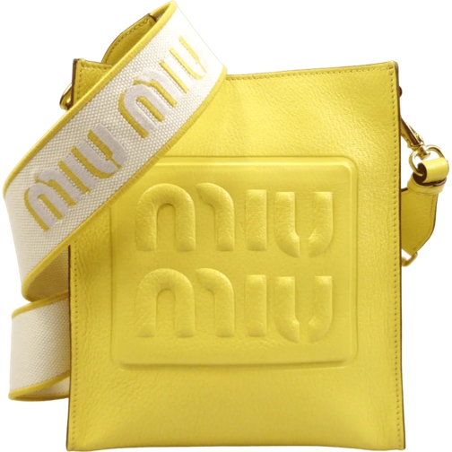 Miu Miu Sac à bandoulière Crossbody Bag in Pelle Madras Gialla gelb