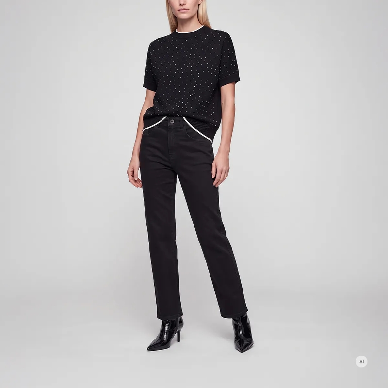 Marc Aurel Pullover Pullover mit Strass schwarz(Image 2)