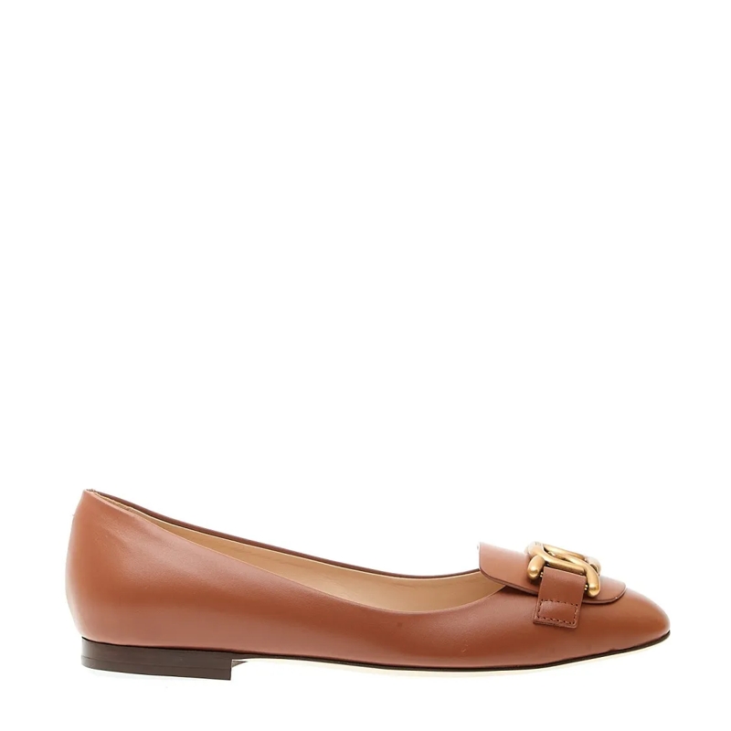 Tod's Ballerinas Ballerina with gold leather buckle Brown