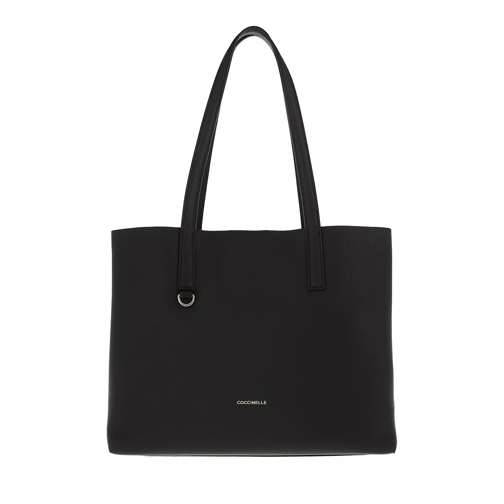 Coccinelle Matinee Handbag Double Grainy Leather  Noir/Caramel Rymlig shoppingväska
