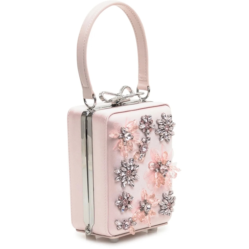 Self Portrait Tote Borsa Micro Con Applicazioni Floreali rose(Image 3)