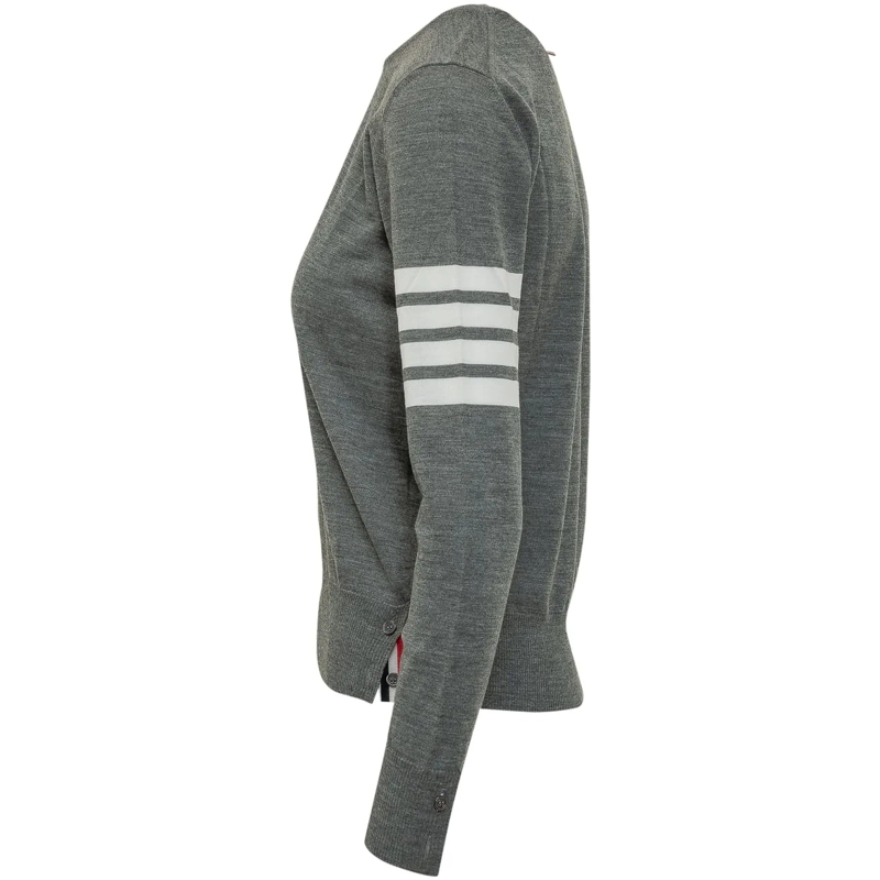 Thom Browne  Pullover Relaxed Fit Con Quattro Bande dunkelgrau(Image 3)