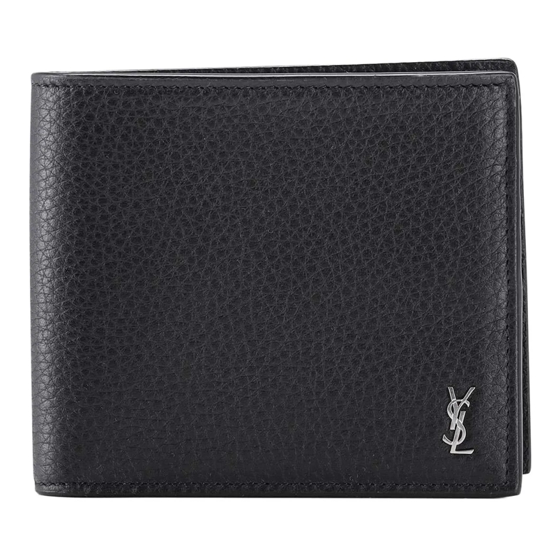 Saint Laurent Portefeuille à deux volets Portemonnaie aus Leder schwarz