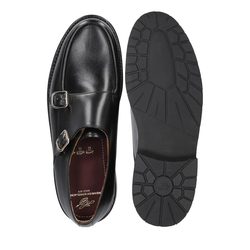 Heinrich Dinkelacker Flache Schuhe Schnallenschuh Rio Norweger BC schwarz(Image 4)