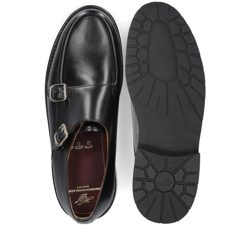 Heinrich Dinkelacker Flache Schuhe Schnallenschuh Rio Norweger BC schwarz(Image 4)