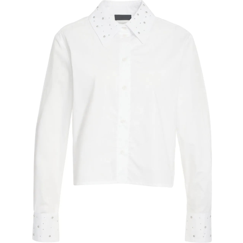 LIU JO Bluse Blouse with rhinestone application weiß