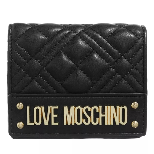 Love Moschino Portaf.Quilted Pu Nero Tvåveckad plånbok